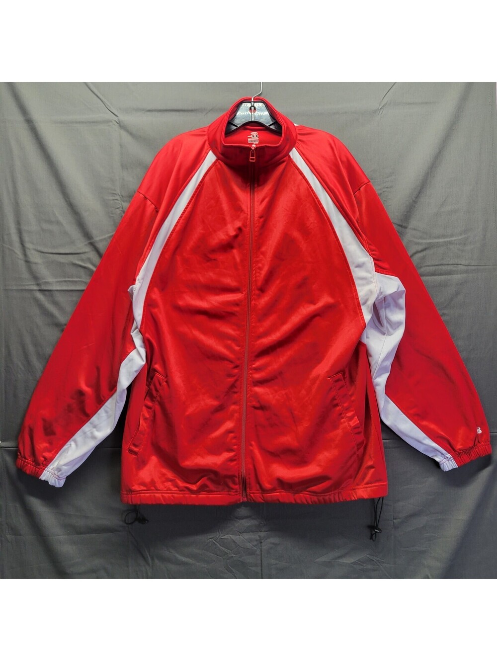 Badger Sport Hook Jacket Red/White Drawstring-Bottom Sz 2XL